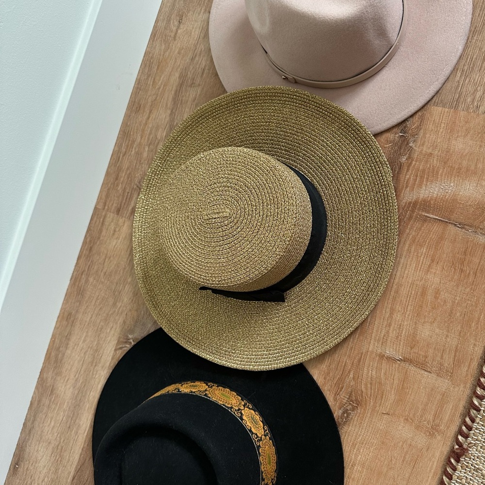Lack Of Color Tan and Black Wide-Brim Hats